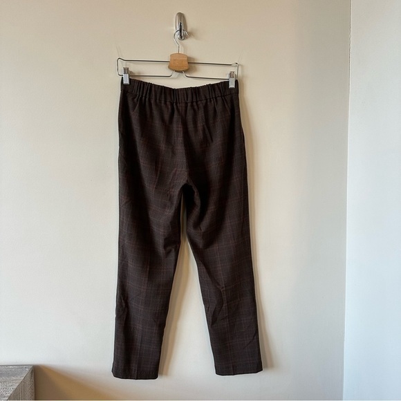 Aritzia- Babaton Conan Pant Deep Brown and Pink Plaid  (Size:4) - Picture 3 of 12